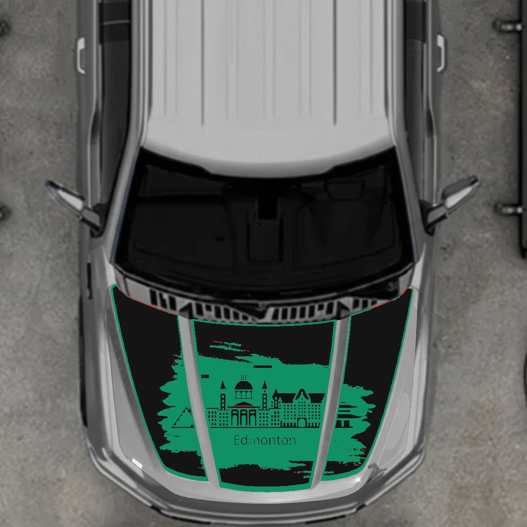 Hood Panel Decal/Sticker - Edmonton - Border Graphic Kit - For Ford F-150 2020-2026 - Premium Vinyl