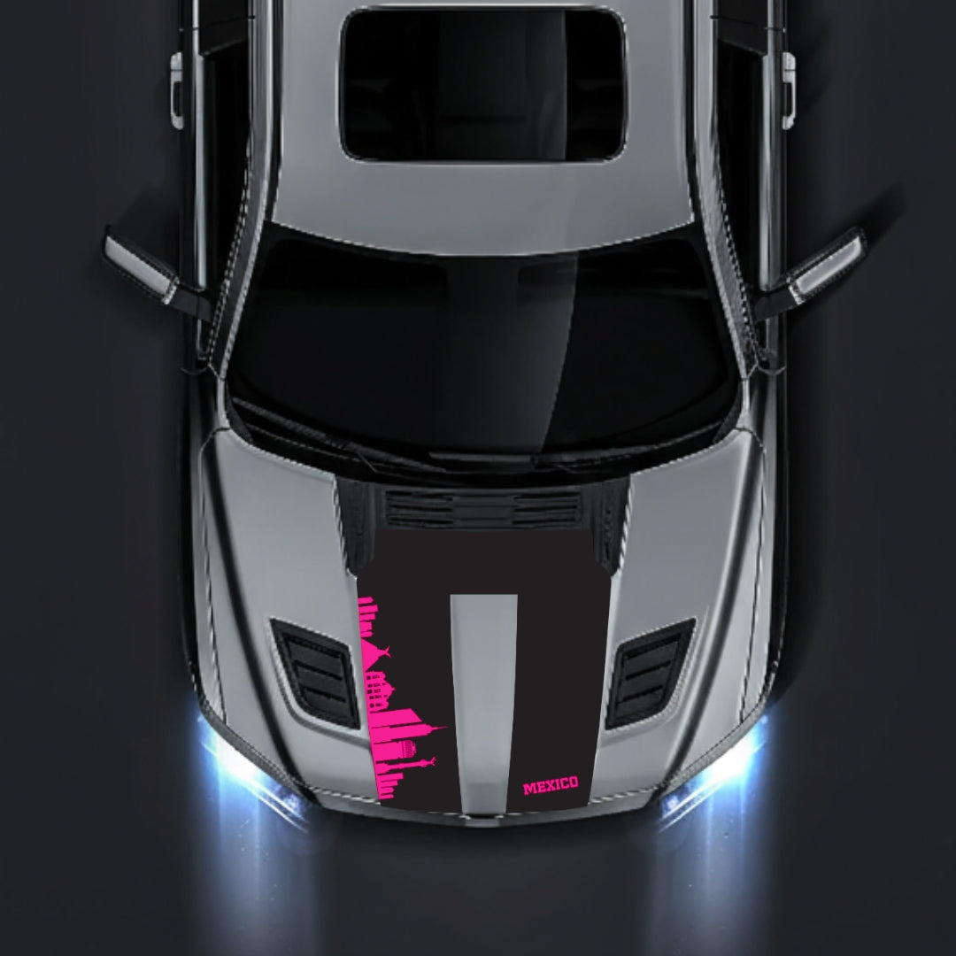 Hood Panel Decal/Sticker - Mexico Skyline Graphic Kit - For Dodge RAM 1500 2019-2025 - Premium Vinyl