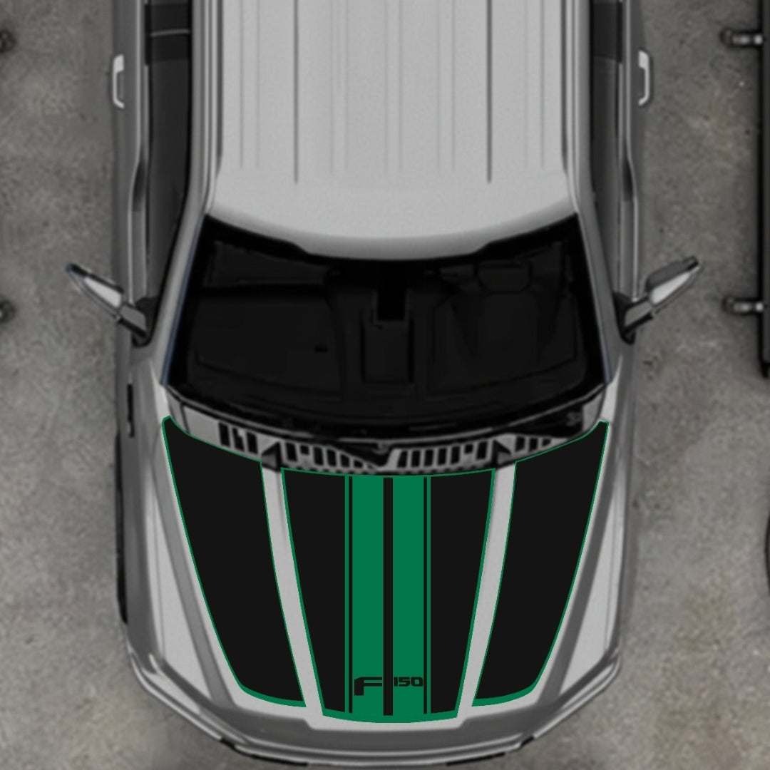Hood Panel Decal/Sticker - Style 1 - Border Graphic Kit - For Ford F-150 2020-2026 - Premium Vinyl