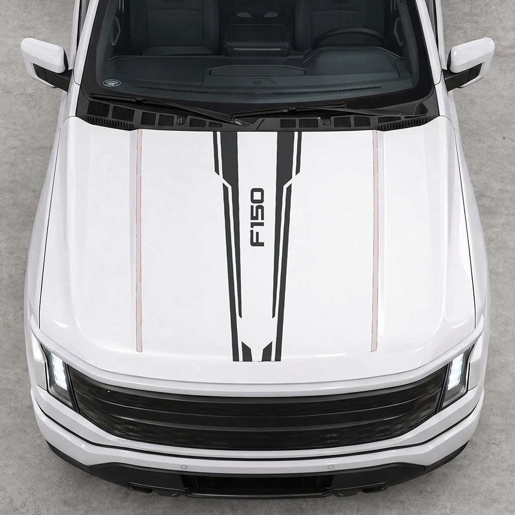 Hood Panel Decal/Sticker - Speed Graphic Decal Graphic Kit - For Ford F-150 2015-2020 - Premium Vinyl