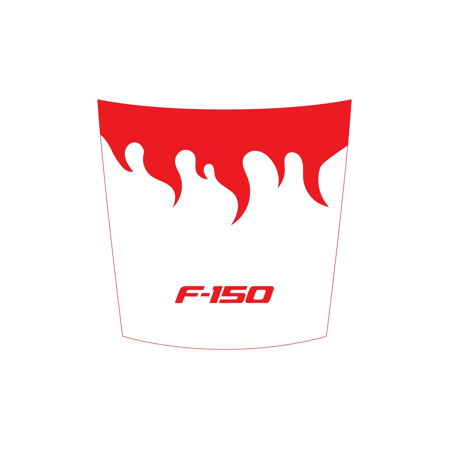 Hood Panel Decal/Sticker - Burning Flames Graphic Decal Graphic Kit - For Ford F-150 2015-2020 - Premium Vinyl