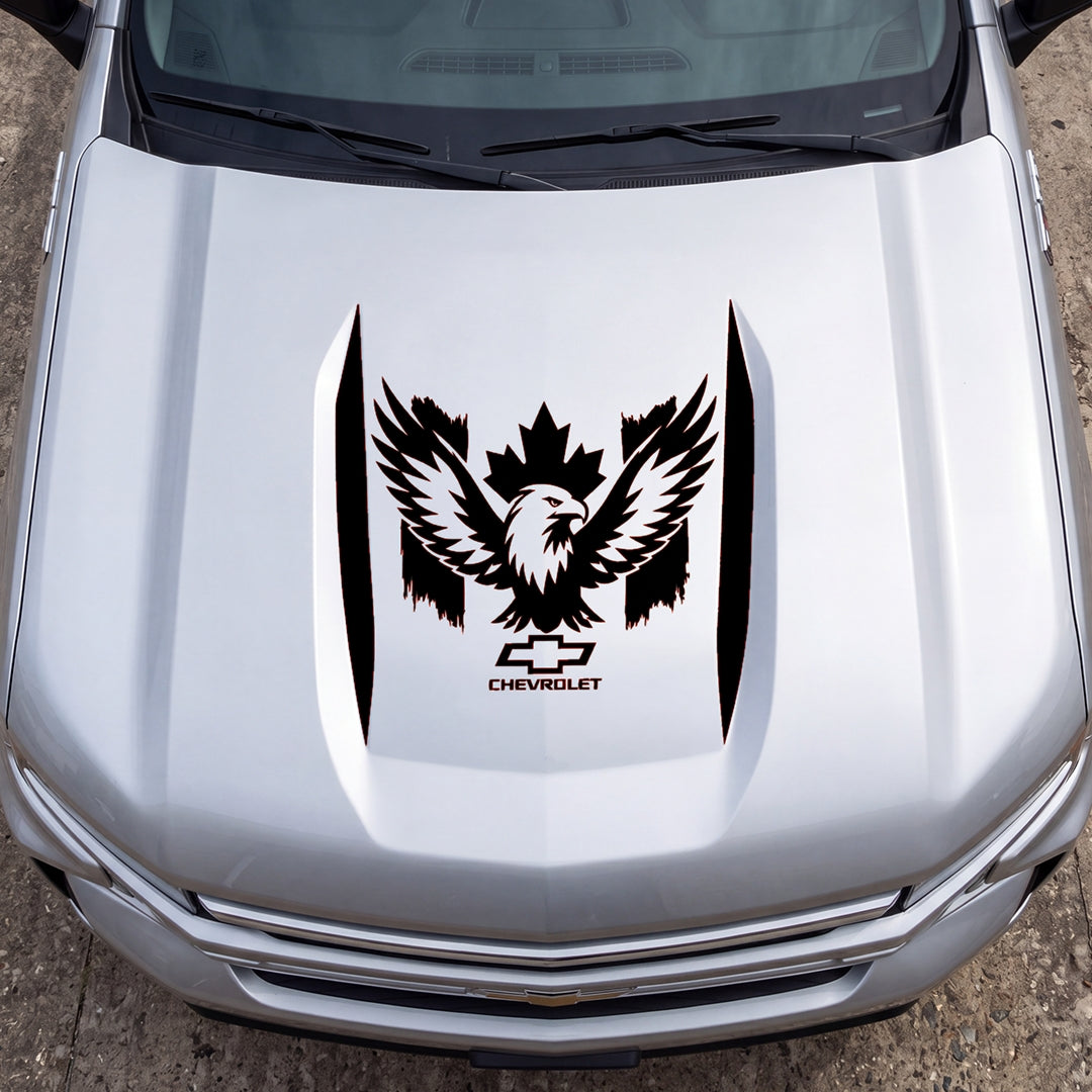 Hood Panel Decal/Sticker - Canadaian Phoenix Graphic Decal Graphic Kit - For Chevrolet Silverado 2019-2024 - Premium Vinyl