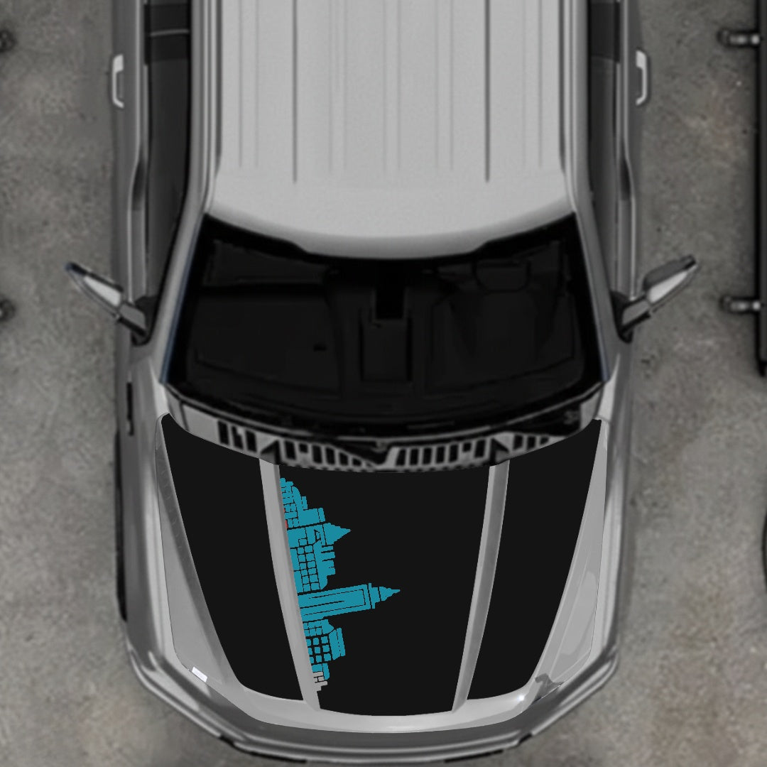 Hood Panel Decal/Sticker - Halifax Skyline Graphic Kit - For Ford F-150 2020-2026 - Premium Vinyl