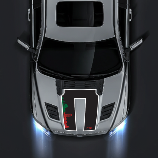 Performance Hood Panel Decal/Sticker - Italy Skyline - Border Graphic Kit - For Dodge RAM 1500 2019-2025 - Premium Vinyl