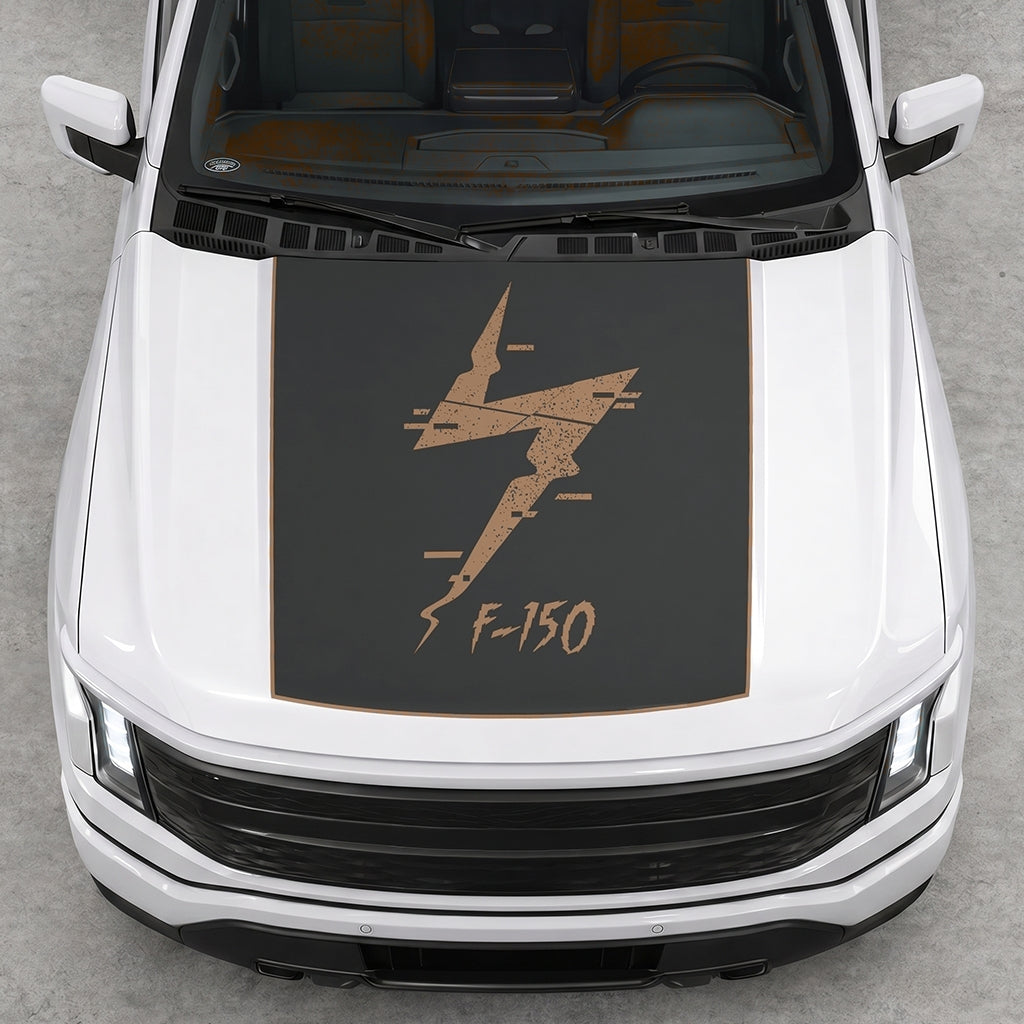 Hood Panel Decal/Sticker - Solid Electric F150 Graphic Decal Graphic Kit - For FORD F-150 2015-2020 - Premium Vinyl