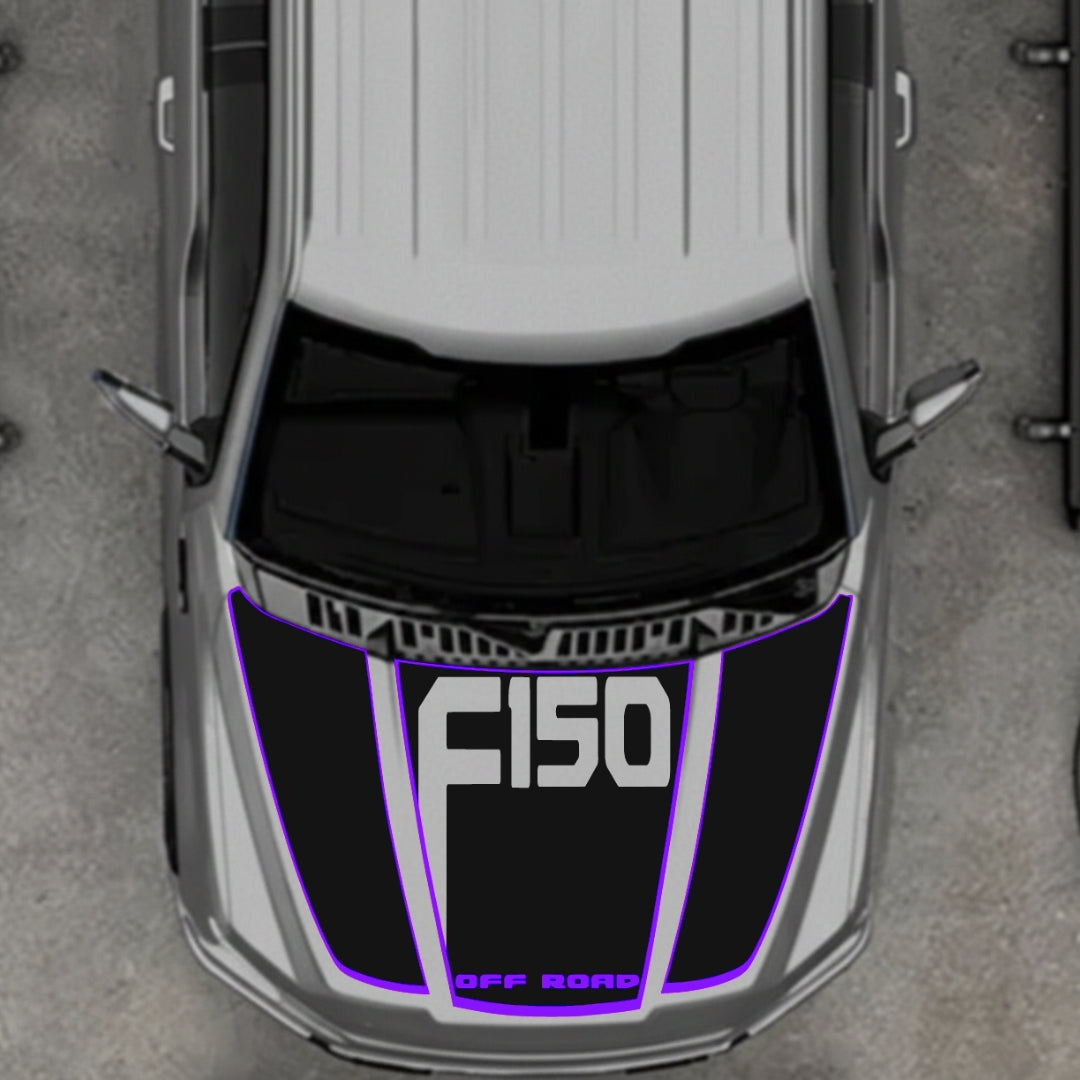 Hood Panel Decal/Sticker - Style 12 - Cut Graphic Kit - For Ford F-150 2020-2026 - Premium Vinyl