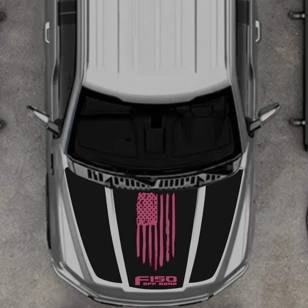 Hood Panel Decal/Sticker - USA Style 11 Graphic Kit - For Ford F-150 2020-2026 - Premium Vinyl
