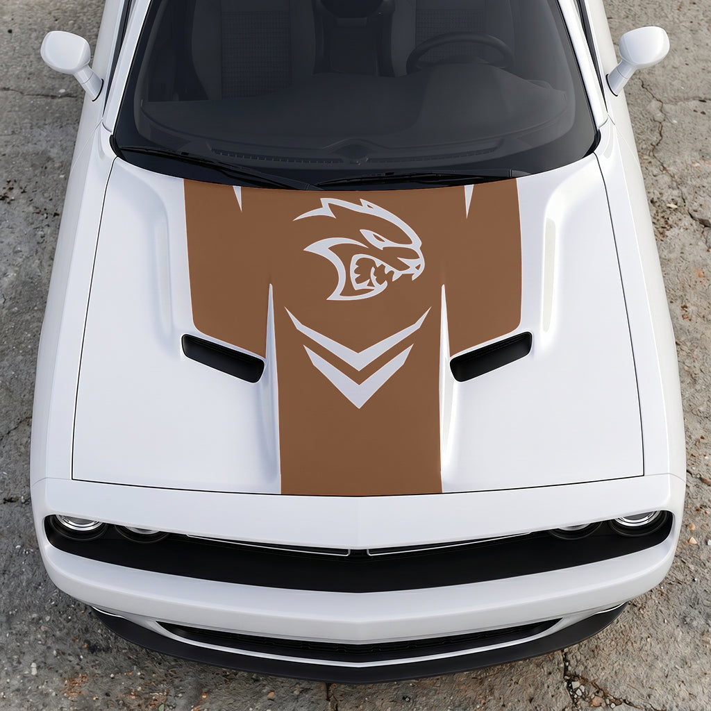 Hood Panel Decal/Sticker - Hellcat Redeye Aggressor - V-Stance Performance Graphic Kit - For Dodge Challenger 2015-2024 - Premium Vinyl