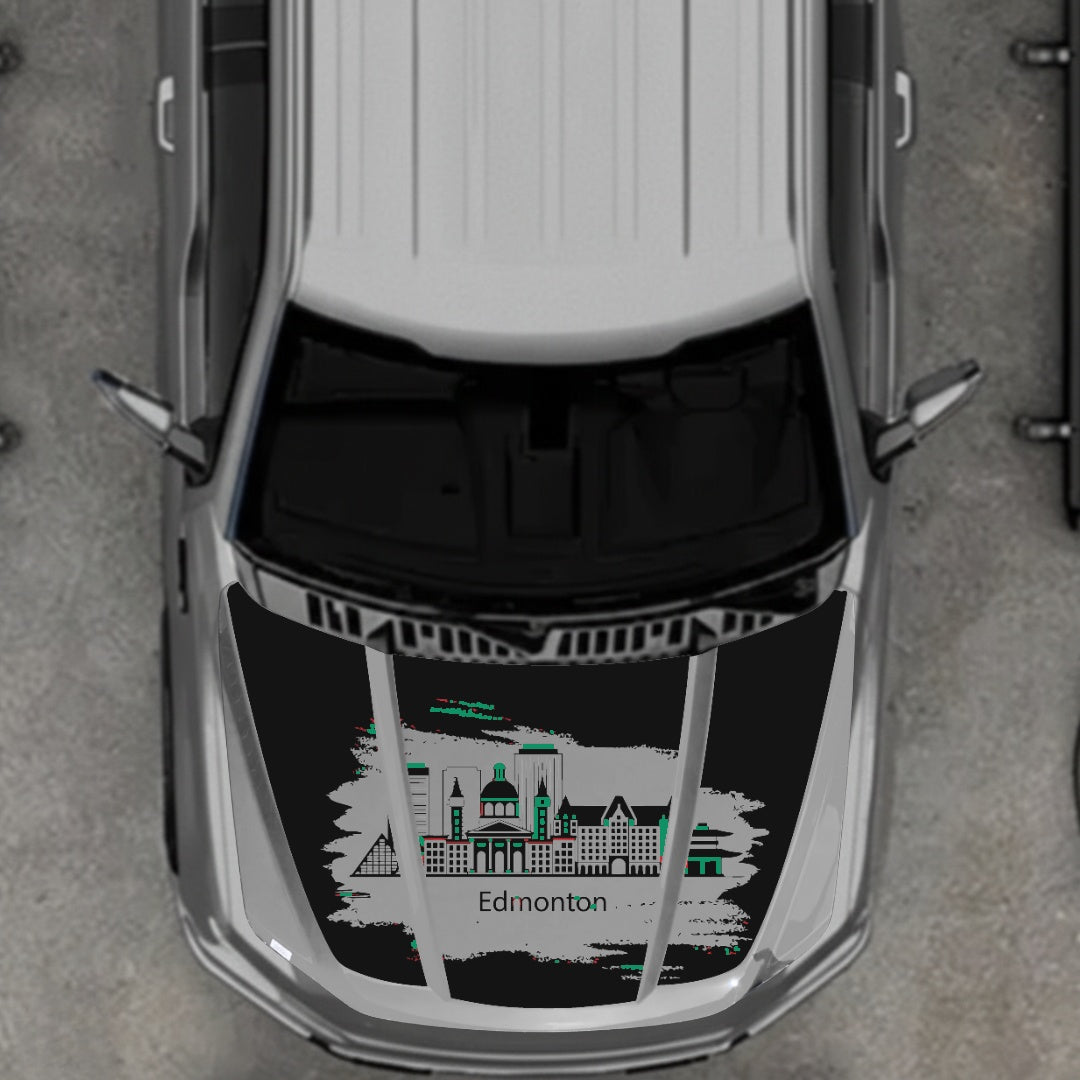 Hood Panel Decal/Sticker - Edmonton - Cut Graphic Kit - For Ford F-150 2020-2026 - Premium Vinyl