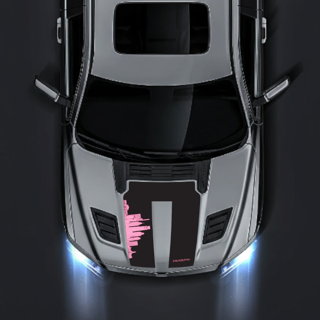 Hood Panel Decal/Sticker - Philadelphia Skyline Graphic Kit - For Dodge RAM 1500 2019-2025 - Premium Vinyl