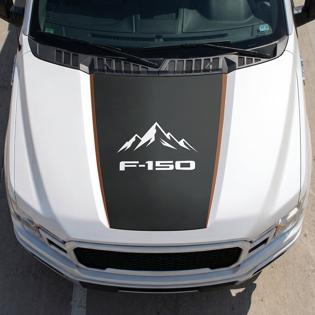 Hood Panel Decal/Sticker - Mountain Graphic Decal Graphic Kit - For Ford F-150 2015-2020 - Premium Vinyl