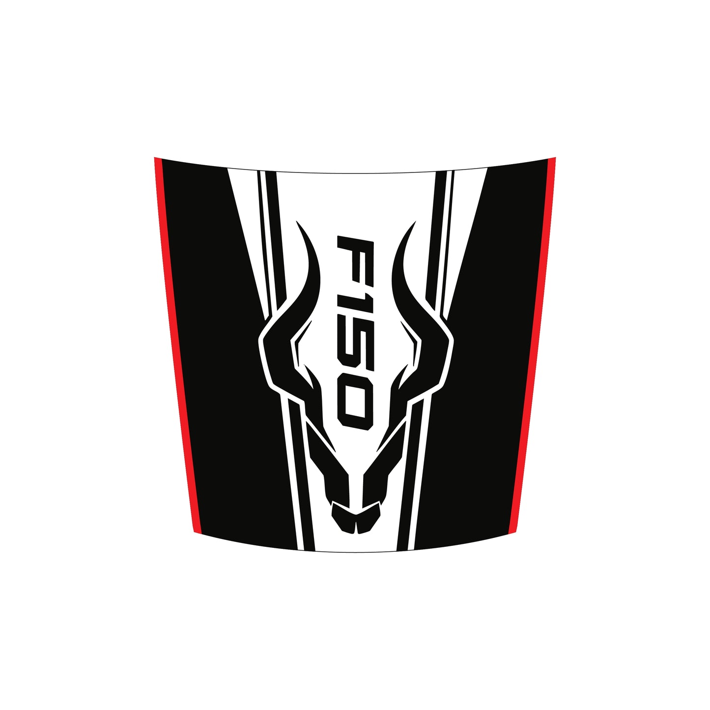 Hood Panel Decal/Sticker - Ram Horns Graphic Decal Graphic Kit - For Ford F-150 2015-2020 - Premium Vinyl