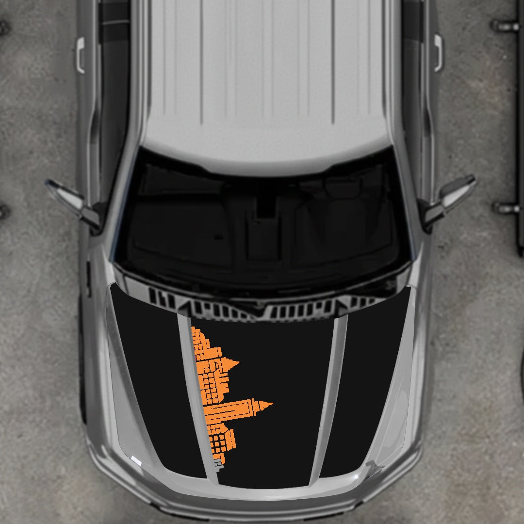 Hood Panel Decal/Sticker - Halifax Skyline Graphic Kit - For Ford F-150 2020-2026 - Premium Vinyl