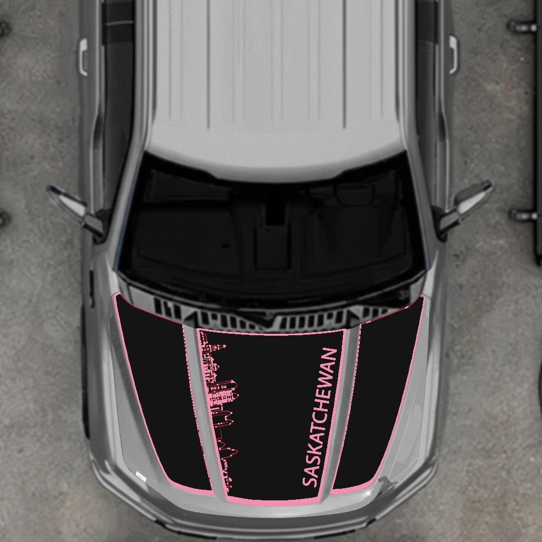 Hood Panel Decal/Sticker - Saskatchewan Skyline - Border Graphic Kit - For Ford F-150 2020-2026 - Premium Vinyl
