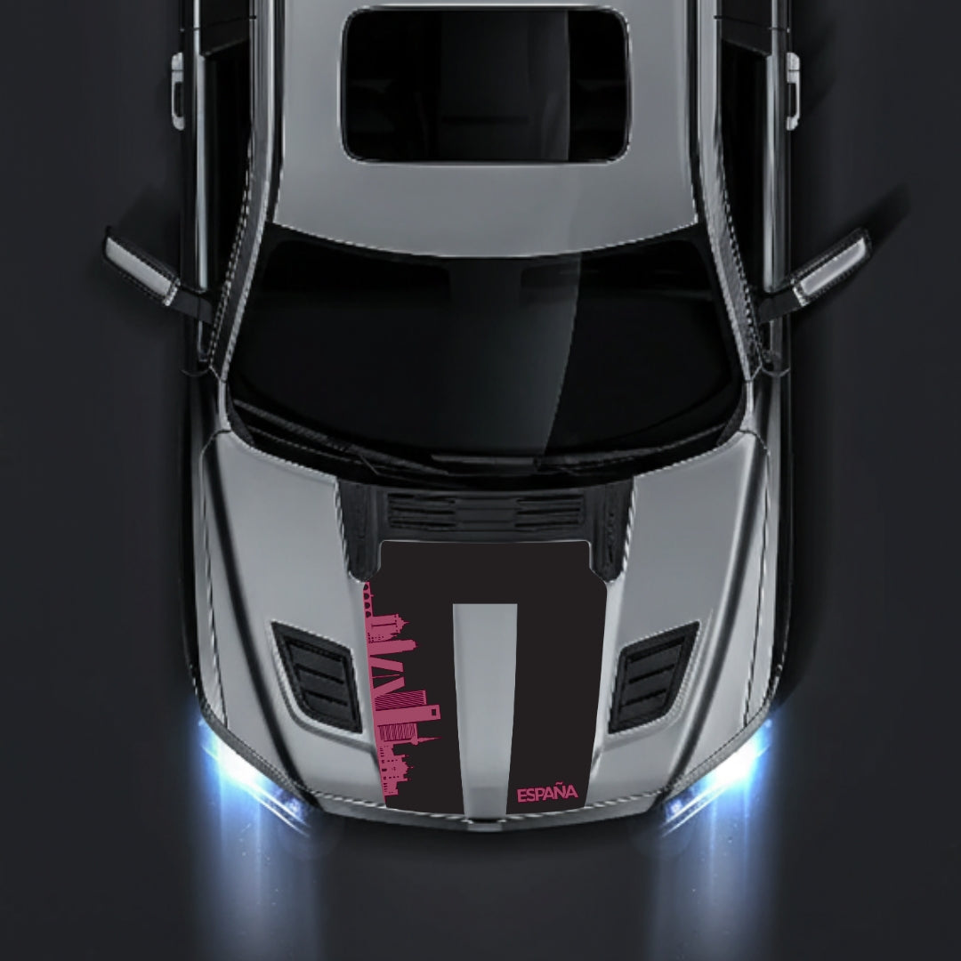 Performance Hood Panel Decal/Sticker - Spain Skyline Graphic Kit - For Dodge RAM 1500 2019-2025 - Premium Vinyl