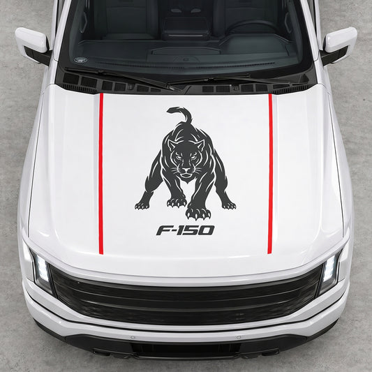 Hood Panel Decal/Sticker - Tiger Graphic Decal Graphic Kit - For Ford F-150 2015-2020 - Premium Vinyl
