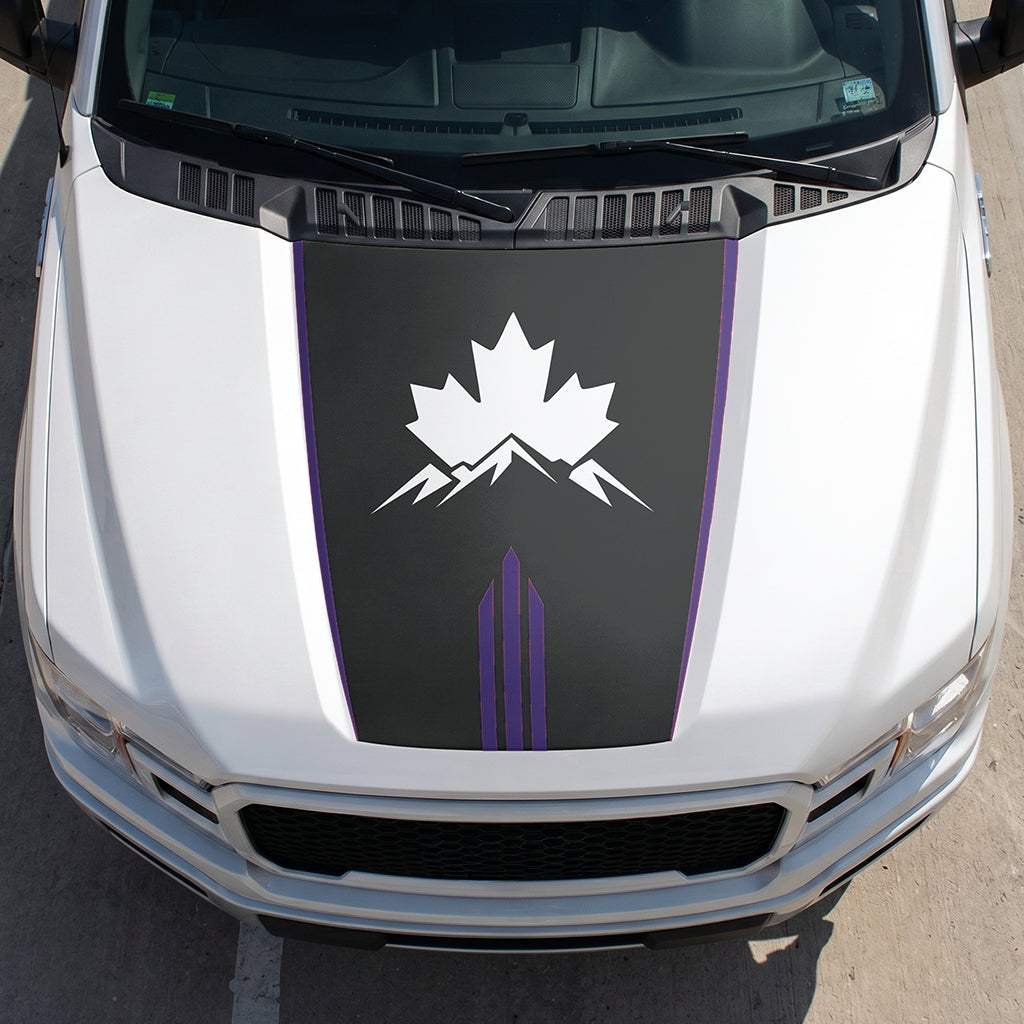 Hood Panel Decal/Sticker - Maple and Mountain Graphic Decal Graphic Kit - For Ford F-150 2015-2020 - Premium Vinyl