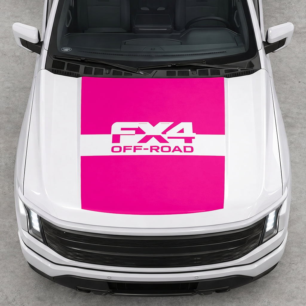 Hood Panel Decal/Sticker - Solid FX4 Graphic Decal Graphic Kit - For Ford F-150 2015-2020 - Premium Vinyl