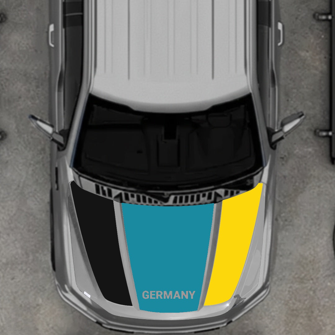 Hood Panel Decal/Sticker - Germany Flag Parts Graphic Kit - For Ford F-150 2020-2026 - Premium Vinyl