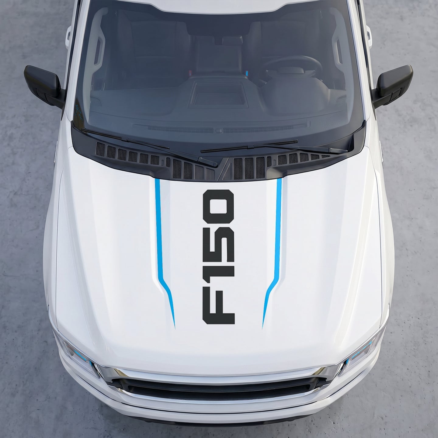 Hood Panel Decal/Sticker - Minimalist Center Hood Decal – Clean Block Lettering Graphic Sticker Graphic Kit - For Ford F-150 F150 2015-2020 - Premium Vinyl