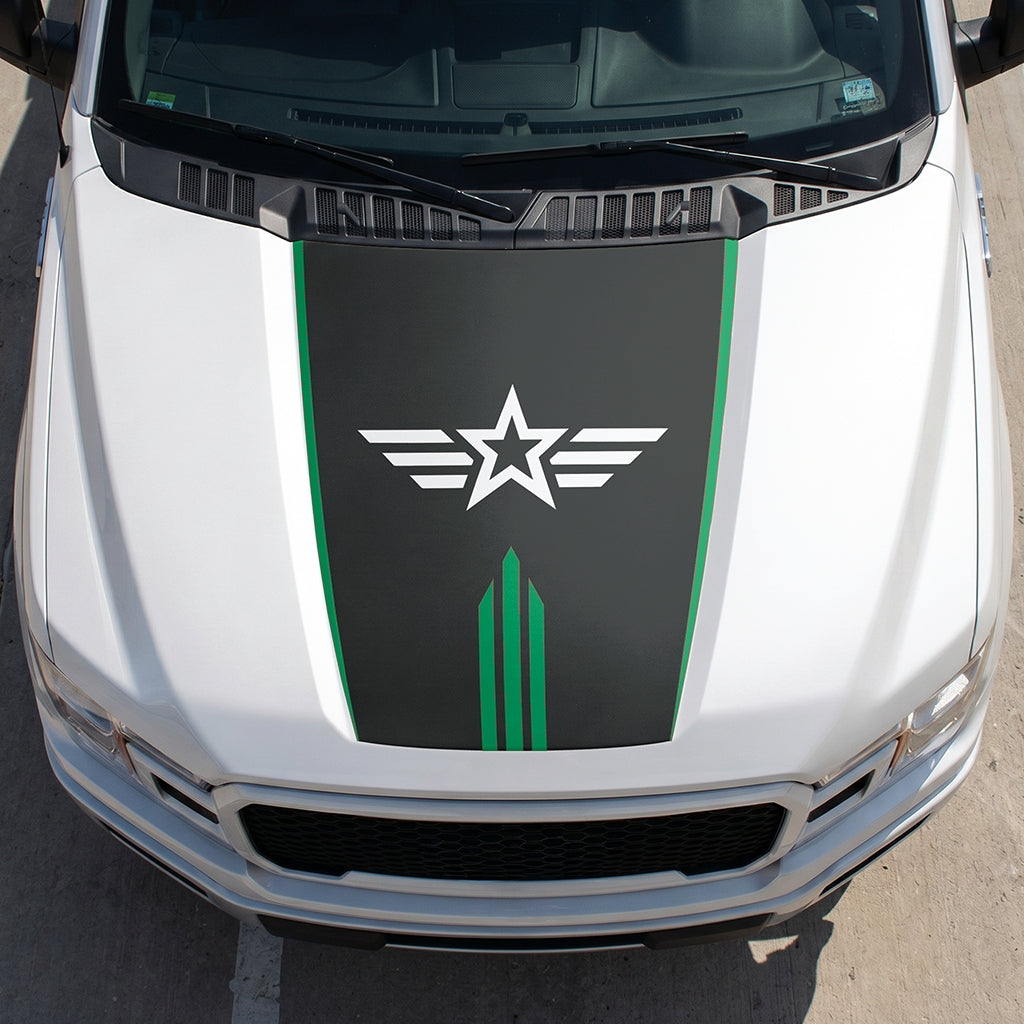 Hood Panel Decal/Sticker - Star Graphic Decal Graphic Kit - For Ford F-150 2015-2020 - Premium Vinyl