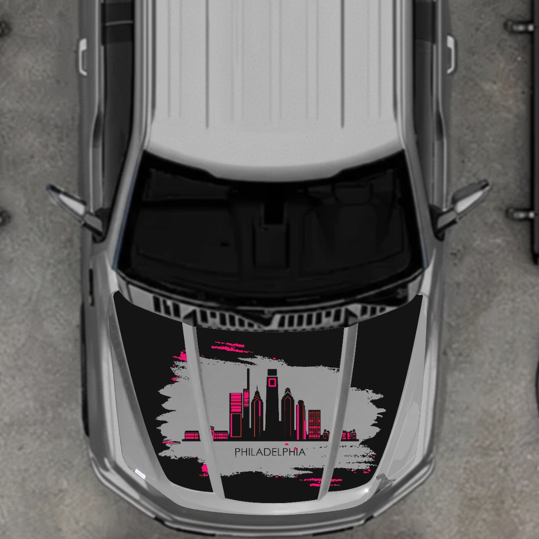 Hood Panel Decal/Sticker - Philadelphia - Cut Graphic Kit - For Ford F-150 2020-2026 - Premium Vinyl