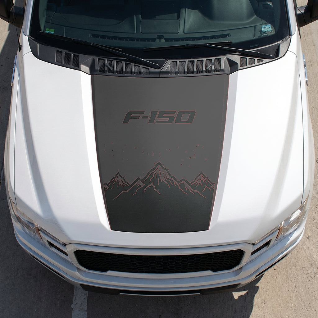 Hood Panel Decal/Sticker - Deep Mountain Graphic Decal Graphic Kit - For Ford F-150 2015-2020 - Premium Vinyl