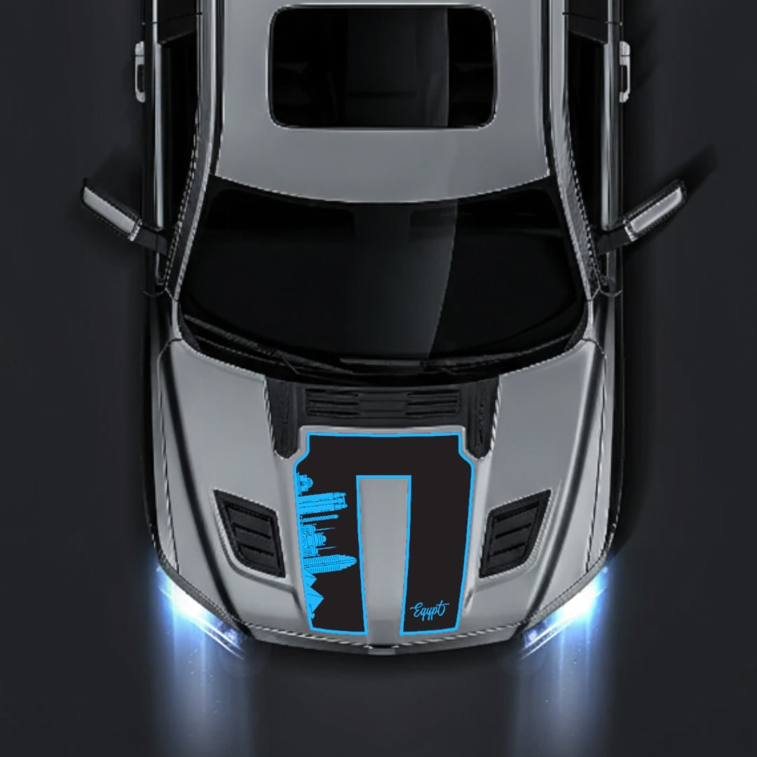 Hood Panel Decal/Sticker - Egypt Skyline - Border Graphic Kit - For Dodge RAM 1500 2019-2025 - Premium Vinyl