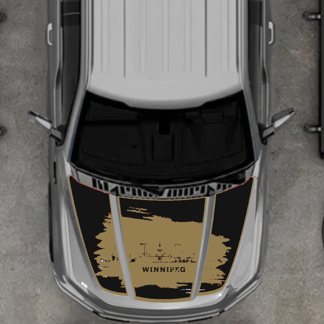 Hood Panel Decal/Sticker - Winnipeg - Border Graphic Kit - For Ford F-150 2020-2026 - Premium Vinyl