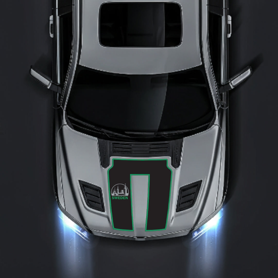 Hood Panel Decal/Sticker - Sweden - Cut - Border Graphic Kit - For Dodge RAM 1500 2019-2025 - Premium Vinyl