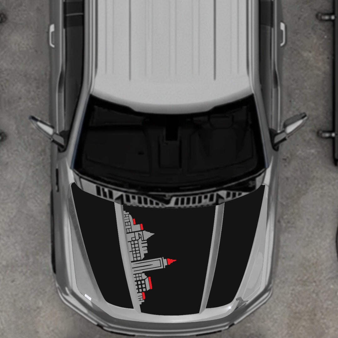 Hood Panel Decal/Sticker - Halifax Skyline - Cut Graphic Kit - For Ford F-150 2020-2026 - Premium Vinyl