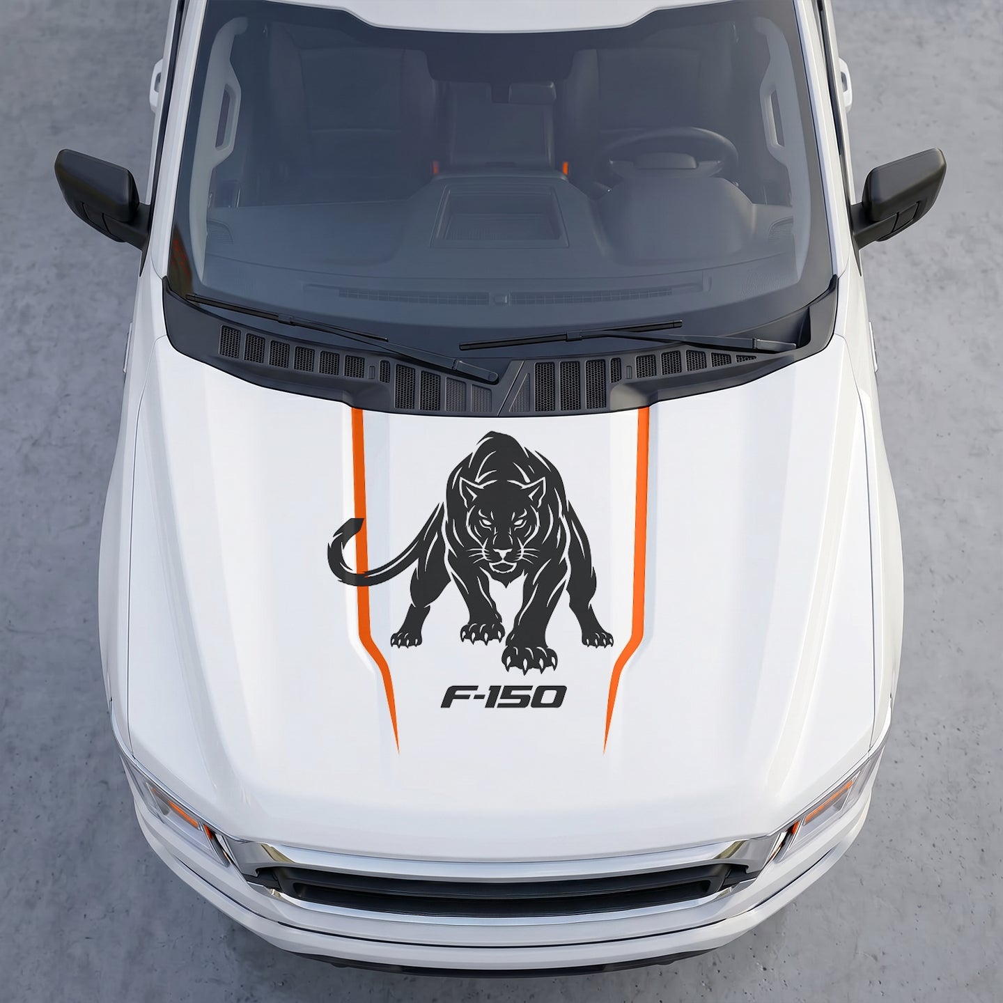 Hood Panel Decal/Sticker - Stalking Black Panther Hood Decal – Aggressive Cougar Wildcat Graphic Vinyl Sticker Graphic Kit - For Ford F-150 F150 2015-2020 - Premium Vinyl