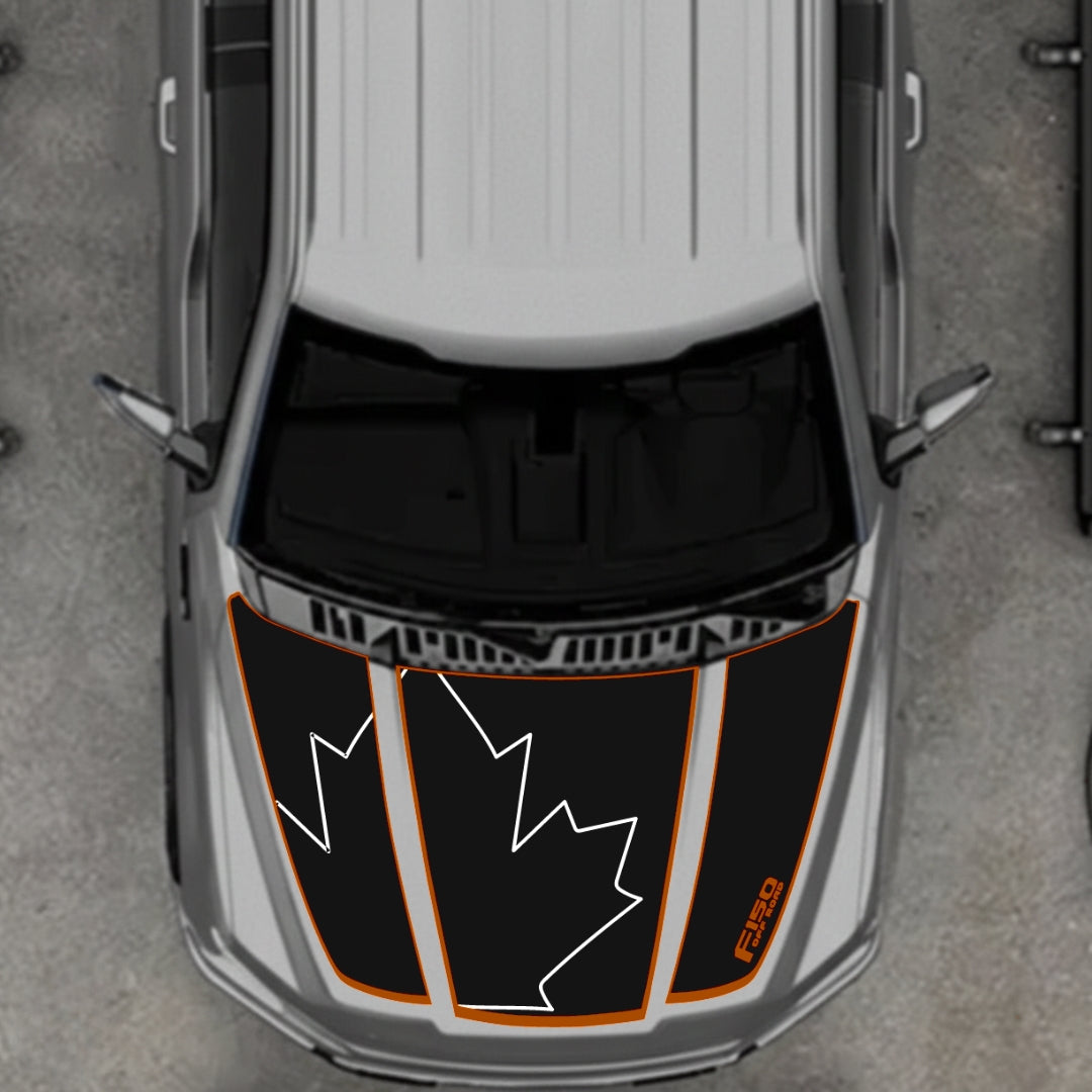 Hood Panel Decal/Sticker - Canada Style 23 Graphic Kit - For Ford F-150 2020-2026 - Premium Vinyl