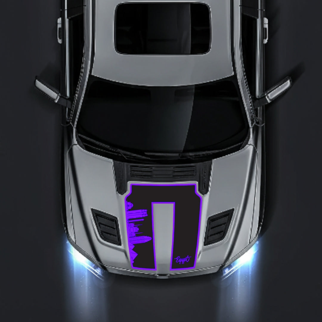 Performance Hood Panel Decal/Sticker - Egypt Skyline - Border Graphic Kit - For Dodge RAM 1500 2019-2025 - Premium Vinyl