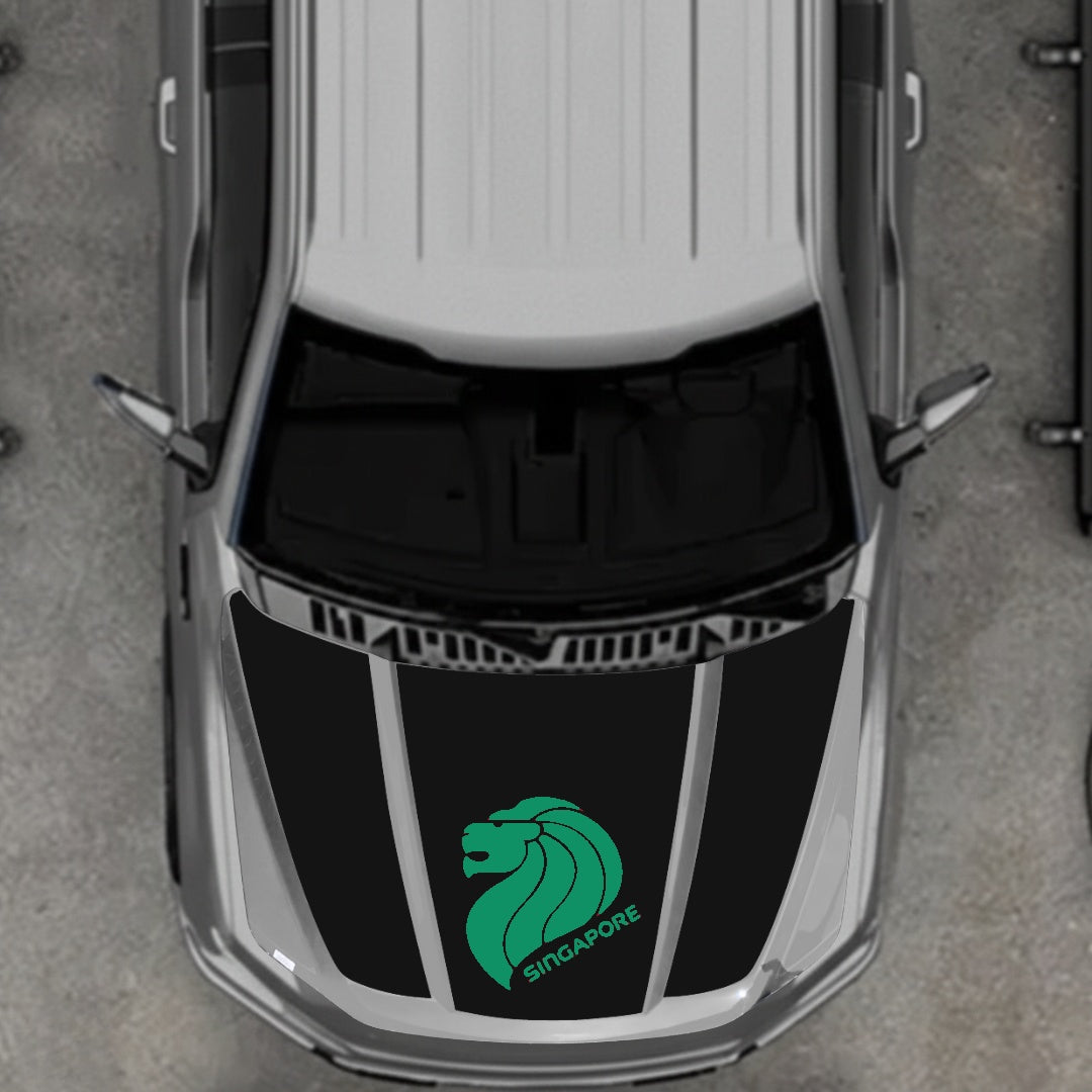 Hood Panel Decal/Sticker - Singapore Graphic Kit - For Ford F-150 2020-2026 - Premium Vinyl