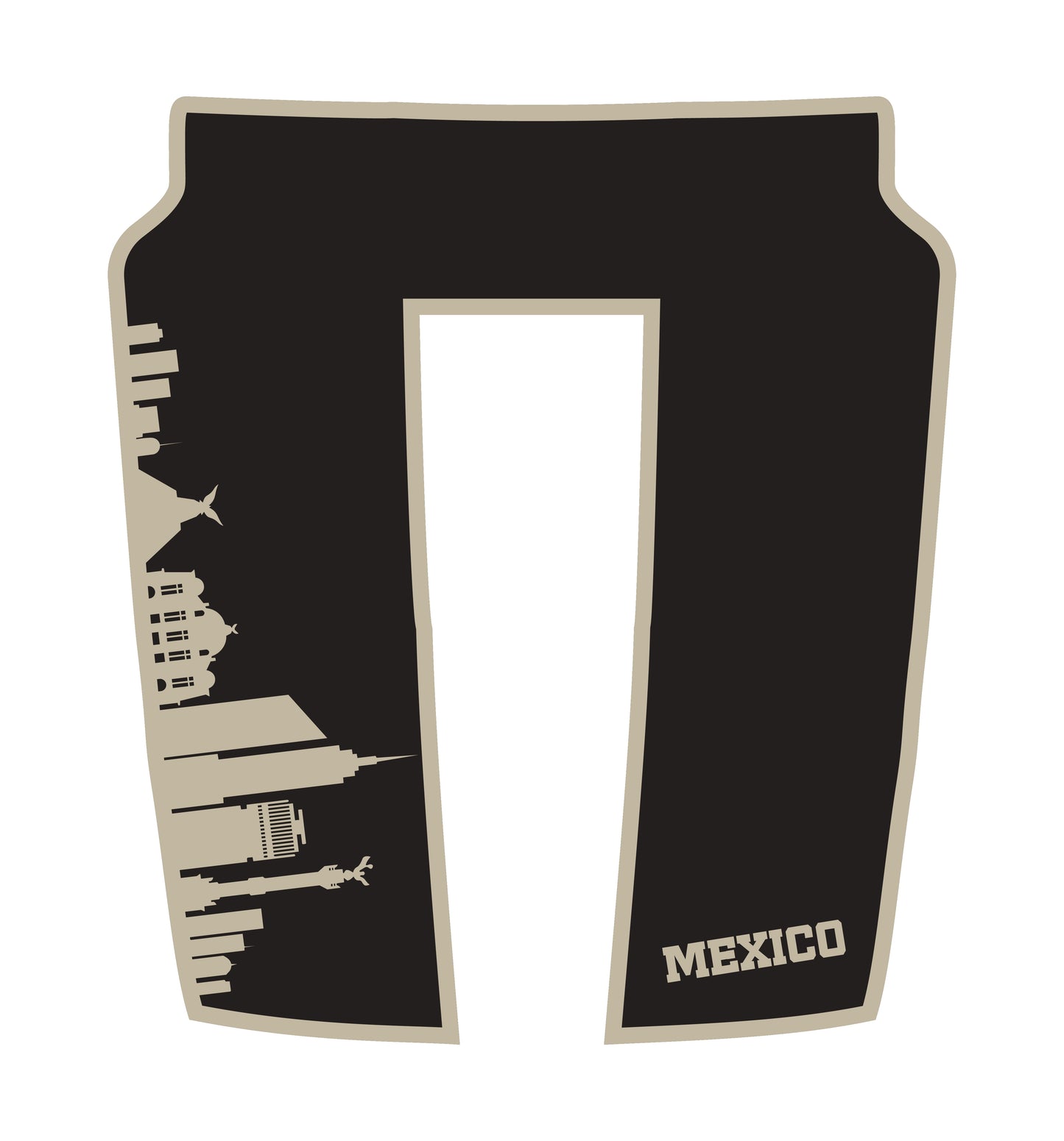 Performance Hood Panel Decal/Sticker - Mexico Skyline - Border Graphic Kit - For Dodge RAM 1500 2019-2025 - Premium Vinyl