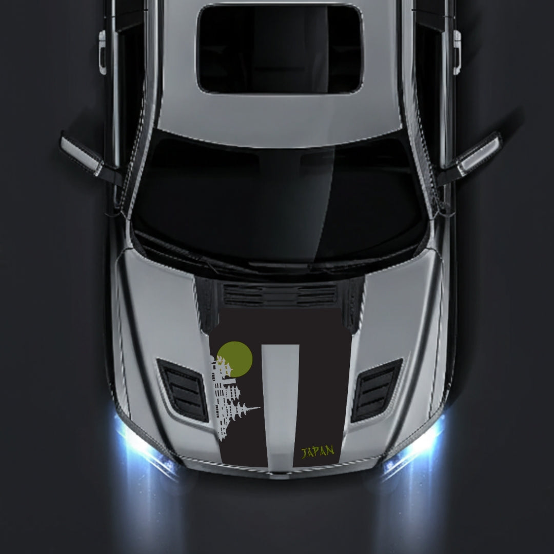 Performance Hood Panel Decal/Sticker - Japan Skyline - Cut Graphic Kit - For Dodge RAM 1500 2019-2025 - Premium Vinyl