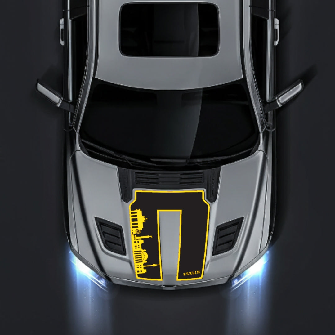 Hood Panel Decal/Sticker - Berlin Skyline - Border Graphic Kit - For Dodge RAM 1500 2019-2025 - Premium Vinyl