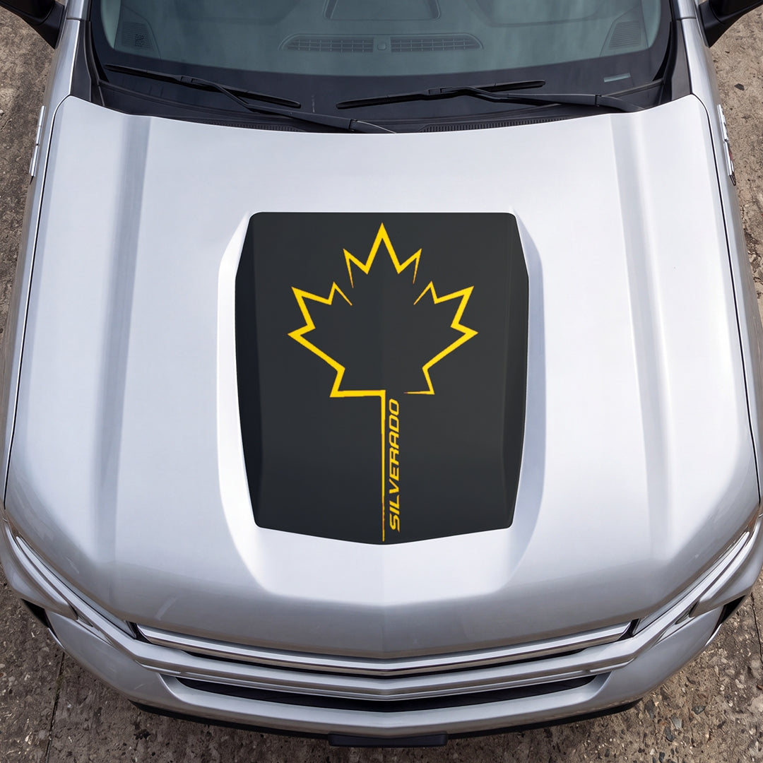 Hood Panel Decal/Sticker - Canada Maple Graphic Decal Graphic Kit - For Chevrolet Silverado 2019-2024 - Premium Vinyl