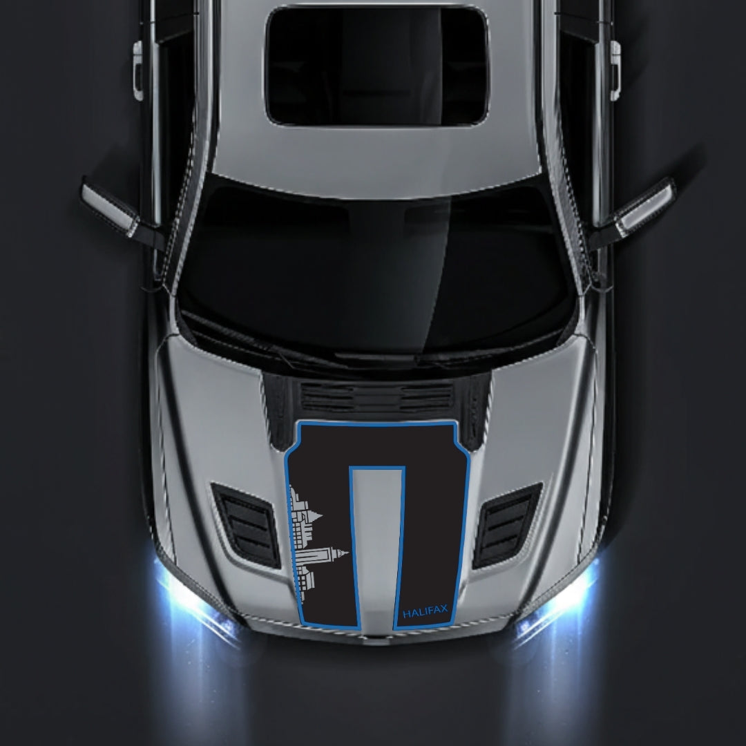 Performance Hood Panel Decal/Sticker - Halifax Skyline - Cut - Border Graphic Kit - For Dodge RAM 1500 2019-2025 - Premium Vinyl