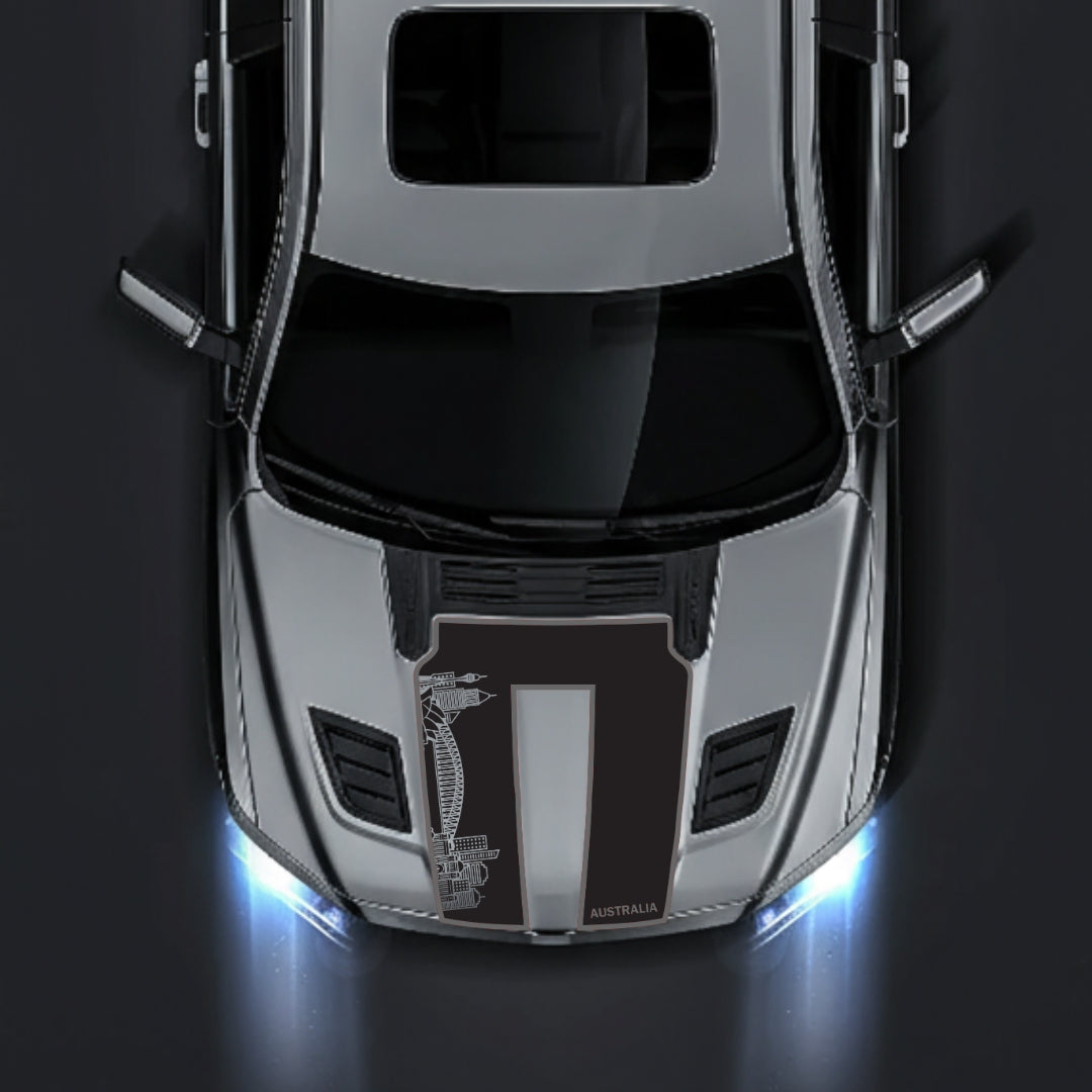 Performance Hood Panel Decal/Sticker - Australia Skyline - Cut - Border Graphic Kit - For Dodge RAM 1500 2019-2025 - Premium Vinyl
