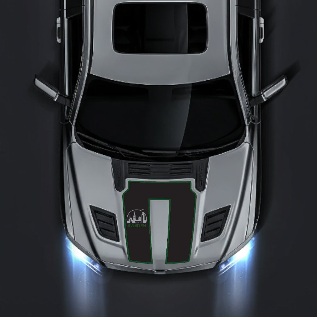 Hood Panel Decal/Sticker - Sweden - Cut - Border Graphic Kit - For Dodge RAM 1500 2019-2025 - Premium Vinyl
