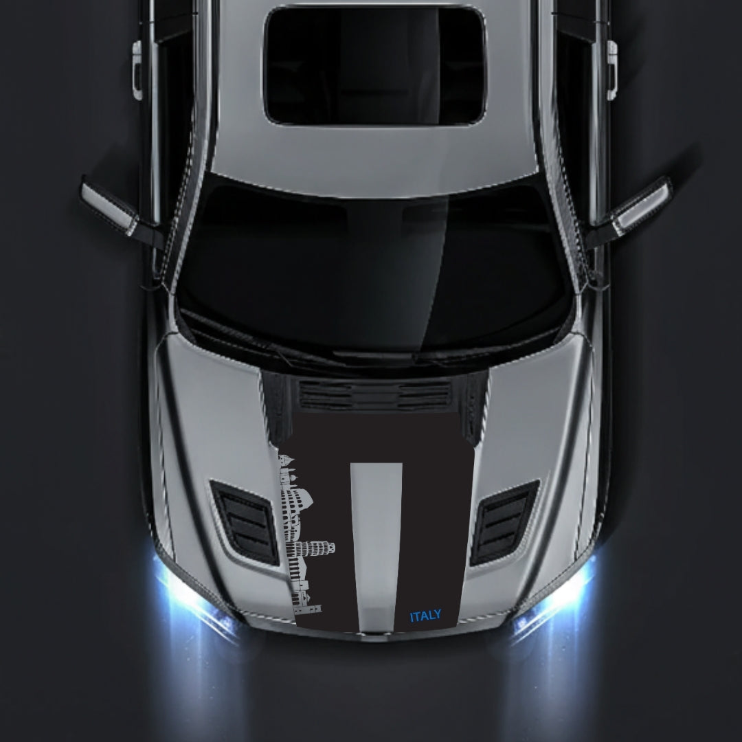 Performance Hood Panel Decal/Sticker - Italy Skyline - Cut Graphic Kit - For Dodge RAM 1500 2019-2025 - Premium Vinyl
