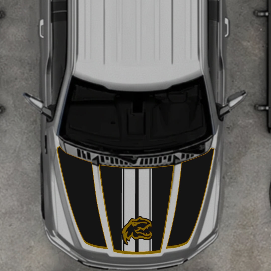 Hood Panel Decal/Sticker - Rex Style - Cut - Border Graphic Kit - For Ford F-150 2020-2026 - Premium Vinyl