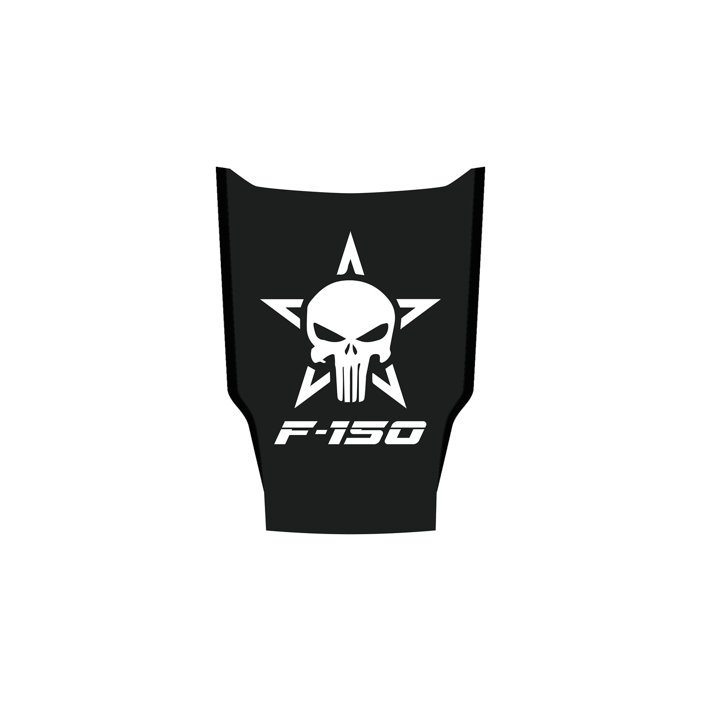 Hood Panel Decal/Sticker - Matte Black Hood Decal Wrap – Tactical Star & Skull Graphic Kit - For Ford F-150 F150 2015-2020 - Premium Vinyl