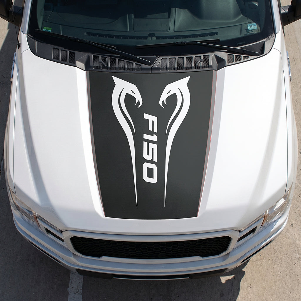 Hood Panel Decal/Sticker - Twin Cobra Graphic Decal Graphic Kit - For Ford F-150 2015-2020 - Premium Vinyl