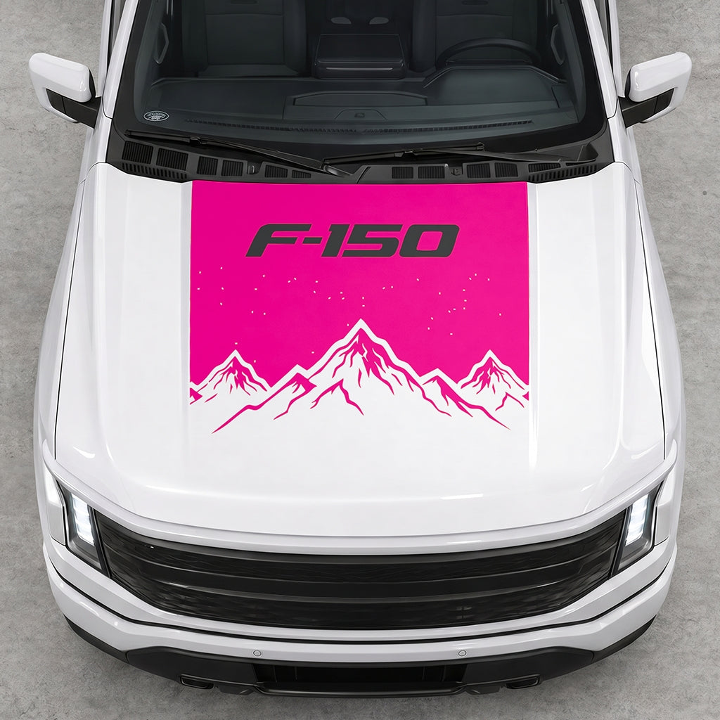 Hood Panel Decal/Sticker - Deep Mountain Graphic Decal Graphic Kit - For Ford F-150 2015-2020 - Premium Vinyl