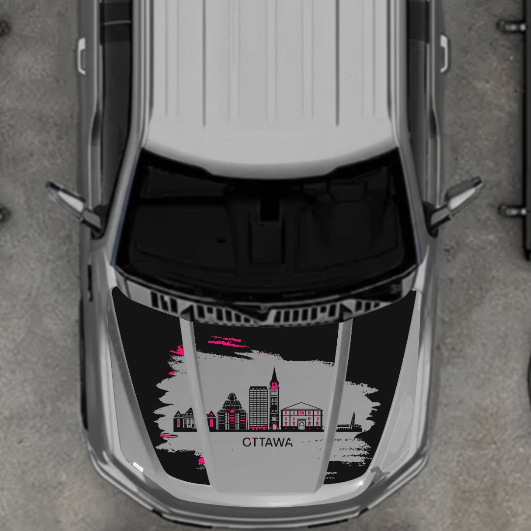 Hood Panel Decal/Sticker - Ottawa - Cut Graphic Kit - For Ford F-150 2020-2026 - Premium Vinyl