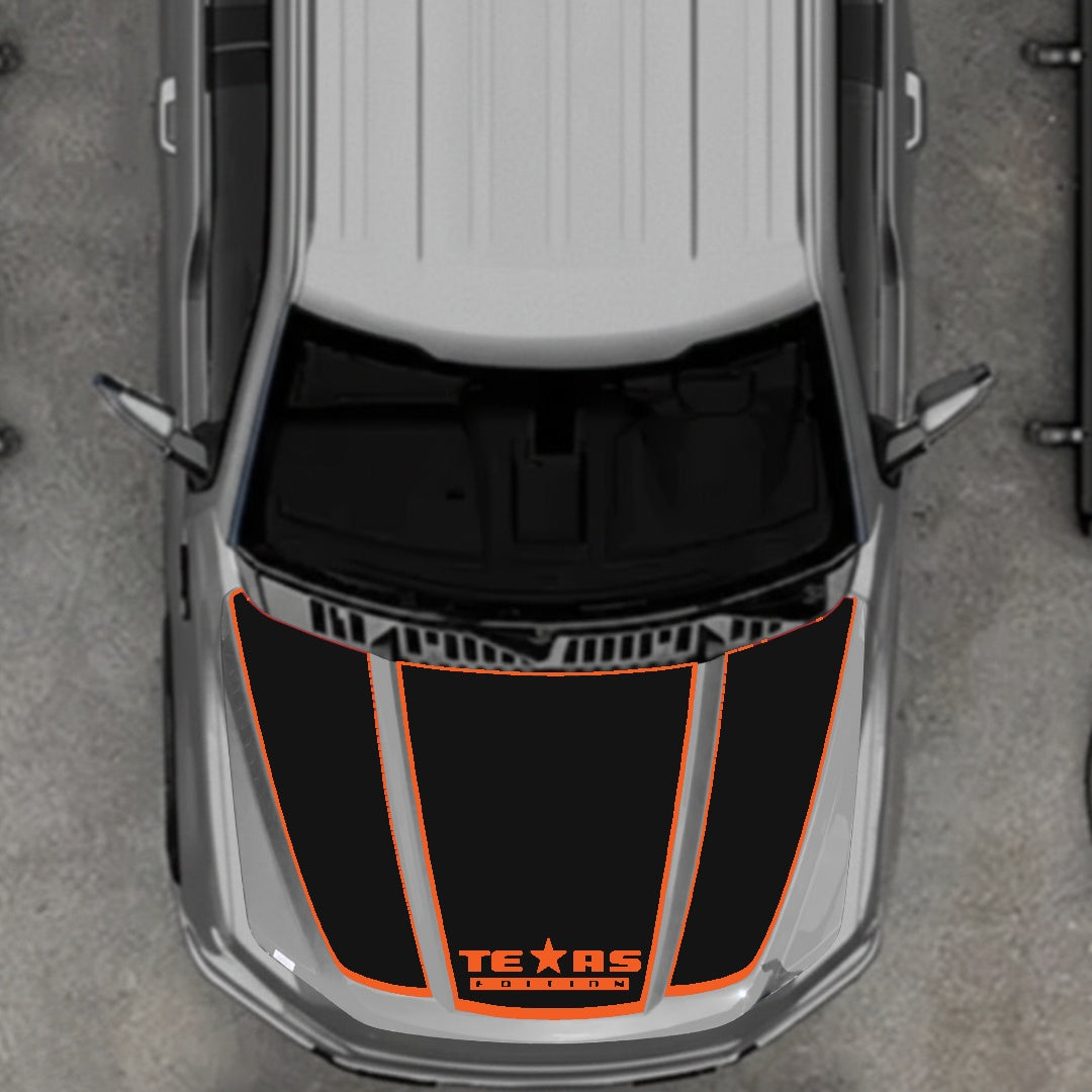 Hood Panel Decal/Sticker - Texas - Border Graphic Kit - For Ford F-150 2020-2026 - Premium Vinyl