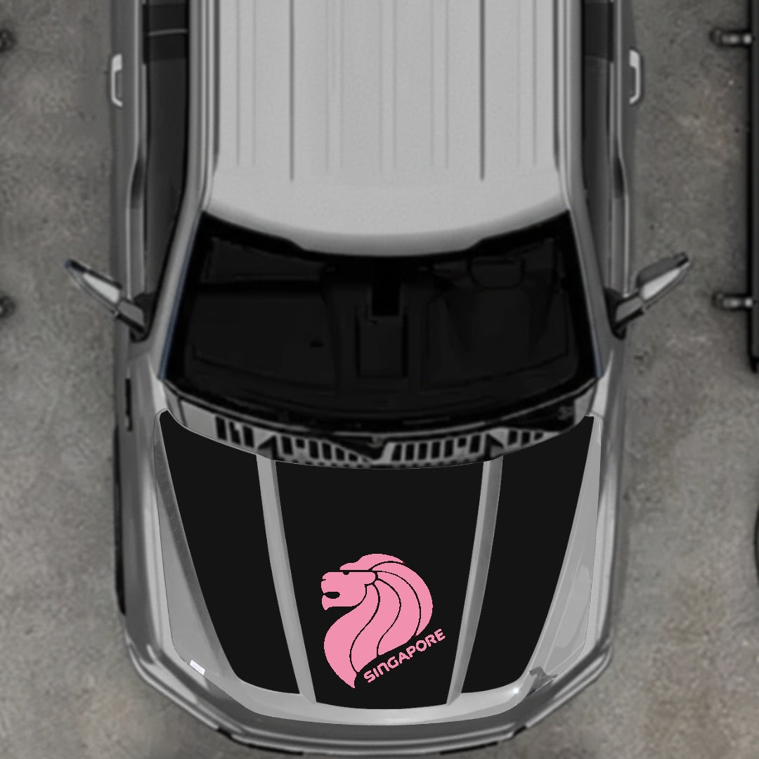 Hood Panel Decal/Sticker - Singapore Graphic Kit - For Ford F-150 2020-2026 - Premium Vinyl
